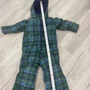 Burton Blue and Green Plaid Snowsuit